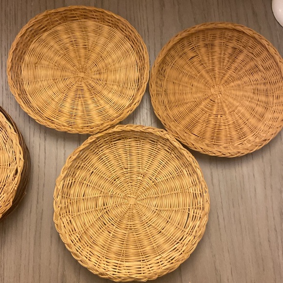 Vintage wicker plate holders Boho Plate holders Wall baskets bundle - Picture 3 of 7